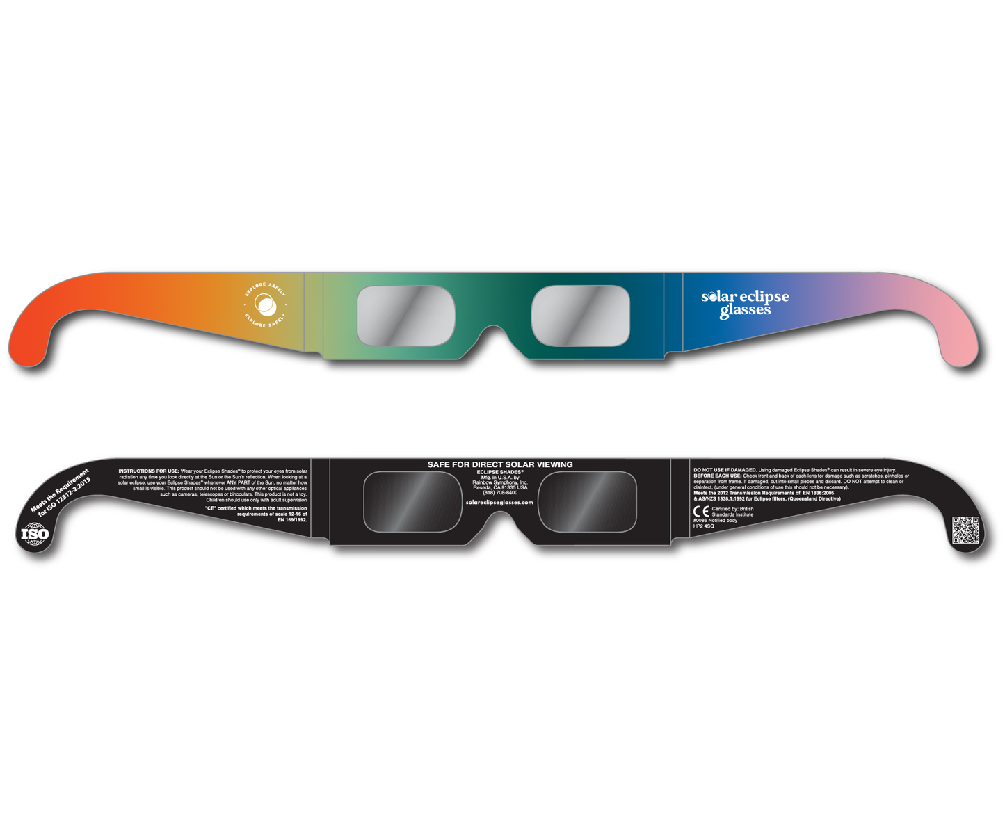 Solar Eclipse Glasses - Ombre Rainbow